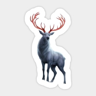 Depicts a Stag with Notably Large and Intricate Antlers Sticker